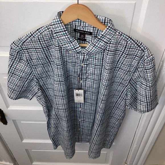 NWT MICHAEL KORS Button Up Shirt Short Sleeve XXL​ - Picture 1 of 11